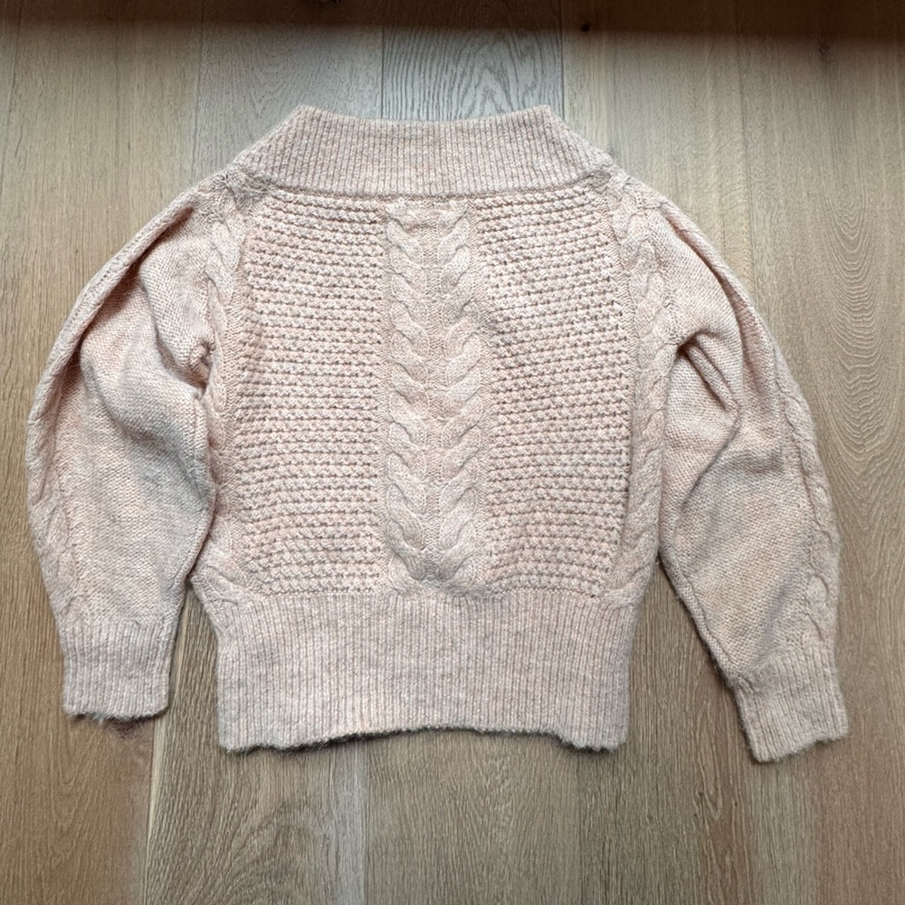 Anthropologie Sleeping On Snow Balloon Sleeve Sweater in Pale Pink Hue